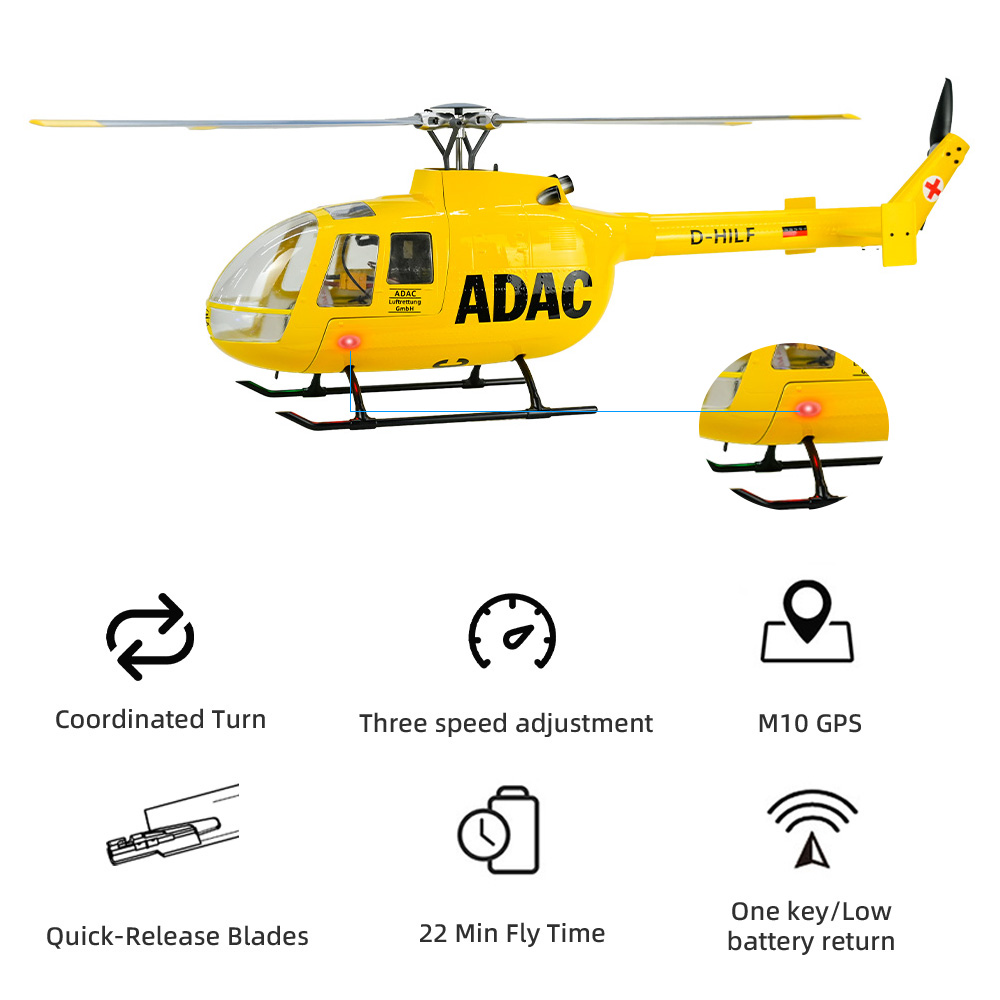 Rc Helicopter Charger - Helikopter Skala FLY WING BO105 dengan