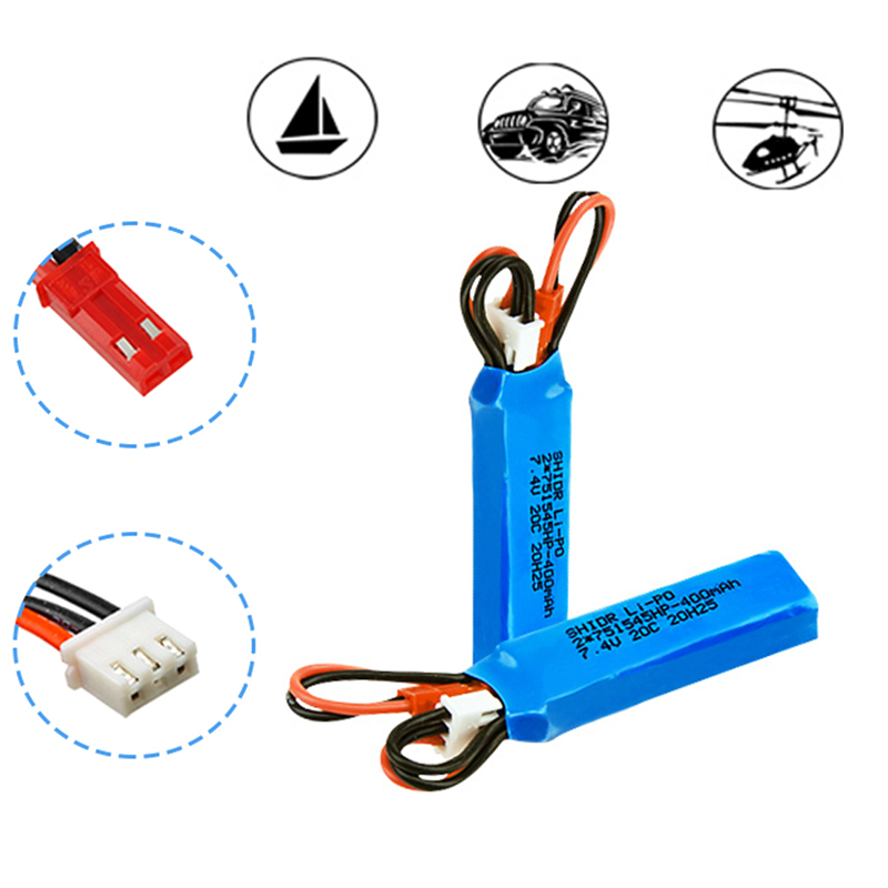 Baterai Mobil RC 7.4V 400Mah B - Rc Helicopter Parts ulasan dan harga